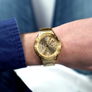 [Promo] Jam Tangan Pria Guess GW0454G2 Scope Gold Dial Gold Stainless Steel Strap Original Garansi 2 Tahun [✔COD][100% Authentic]