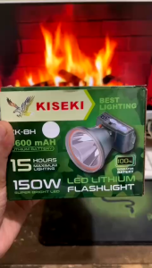 Senter Kepala LED Headlamp 150 Watt Kiseki CK-8H Cahaya Putih & Kuning Waterproof Super Terang 6600mAh Tahan Hingga 15 Jam Pemakaian Plus Lensa Kuning