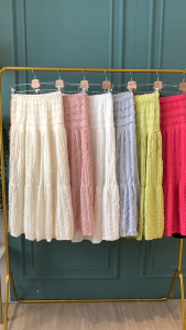 R5435 Zuzu Textured Long Skirt