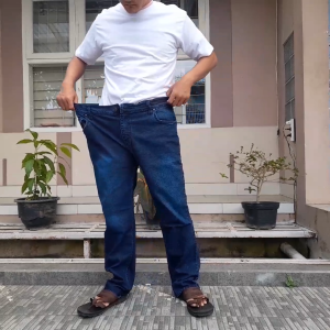Celana Jeans Panjang Pria JUMBO Bahan Melar Size 33 - 40