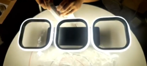 Modern Simple LED Ceiling Light Luxury Personality Corridor Light Ring Light Chandelier Ceiling Light Pendant Lamp Acrylic Square Flush Mount Drop Light Ceiling for Living Study Room Light Bedroom Dining Room Corridor At Night