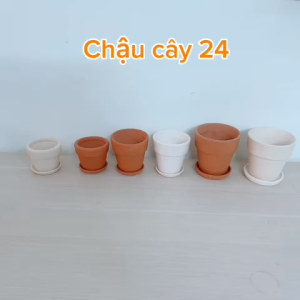 Chậu đất nung trồng sen đá xương rồng 11x11 cm (KÈM DĨA LÓT)