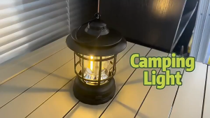 LED Camping Light USB Type-C Rechargeable 1200mAh Vintage LED Retro Style Tent Light Outdoor Warm Lamp Hanging Lamp 