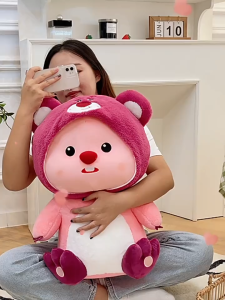 Gấu Bông Loppy Dâu Cao Cấp Mềm Mại Lông Xù Đánh Yêu Quà Tặng Lý Tưởng gaubongbobo