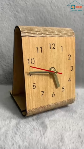 Đồng hồ để bàn phong cách vintage đồng hồ bằng gỗ MDF chống ẩm chống xước đồng hồ trang trí nhà cửa bàn làm việc