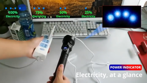 Senter LED Super Terang Dan Anti Air IPX-6  Paket Lengkap Box Senter + Cas+Baterai 2 PCS 9000 Lumens