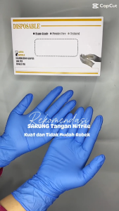 Sarung Tangan Nitrile Biru Powder Free