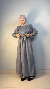 CARLINA Gamis Kotak Hayya Ruffle Kerut Maxy