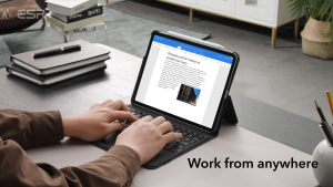 Bao da cho iPad Air 6/Pro M4 2024 kèm bàn phím ESR Ascend màu đen tùy chỉnh góc nhìn đèn bàn phím