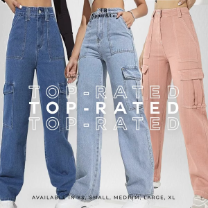 Y2K Jeans Kpop Twice BINI Highwaist NON STRETCH Wideleg Baggy Hard Denim 6 Pocket cargo pants