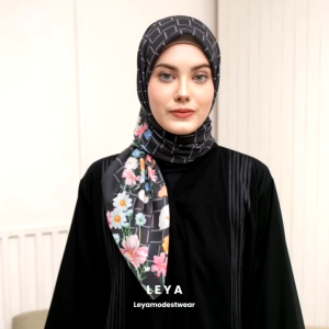 Leya  Lereina Signature Scarf Motif Voal Premium Ukuran 115 x 115 Laser cut Finishing