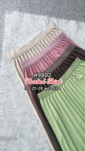 Lings Closet Plain Pleated Skirt High Waist 24-28 Full Gartered A-Line Long Elegant 9802