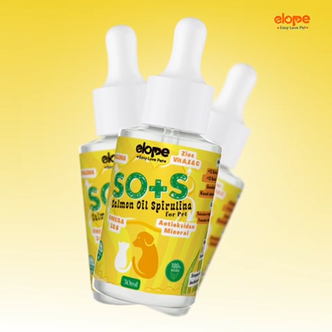 ELOPE  SOS minyak ikan salmon oil spirulina vitamin kulit bulu lebat anti rontok kucing anjing