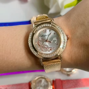 JAM TANGAN WANITA RANTAI RUBBER KOREA FASHION BUNGA DAISY QUARTZ MURAH GROSIR