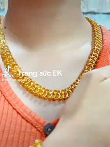 Combo dây chuyền lắc tay vảy cá chuần màu 18.k