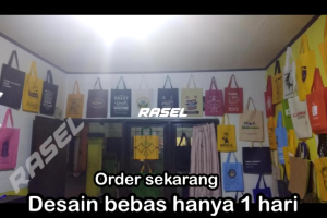 Tas Spunbond Goodie Bag Tote Custom Desain Sablon Lipat Samping 20x26x9 25x35x8 30x40x8 38x45x11