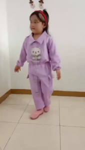 Setelan Anak Perempuan Fleece Tali Timbul Crop Top Celna Cargo 1-8 tahun