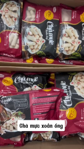 Chả mực xoắn ống làm cá viên chiên thả lẩu  ăn vặt đều ngon hãng Delifood ( túi tách lẻ 250gr)