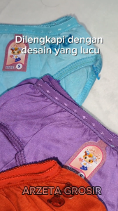 6 pcs Celana dalam anak perempuan polos ukuran S M L