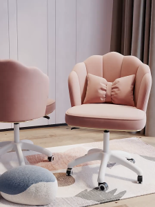 NEIKIA เก้าอี้โซฟา เก้าอี้เจ้าหญิง เก้าอี้พักผ่อน เก้าอี้โต๊ะเครื่องแป้ง เก้าอี้นอร์ดิก ปรับขึนลงได้ หมุ่นได้360องศา เบาะผ้านุ่ม