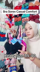 3Pcs Bra Wanita Sorex | Bra Sorex 65002 Busa Tipis Dengan Kawat | Bh Sorex 65002 Bra Premium Basic Super Soft Size 34-40
