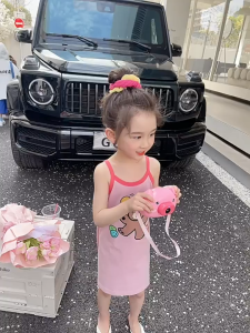 pandu ชุดเด็กผู้หญิง เสื้อผ้าฤดูร้อน ชุดเด็กผู้หญิง ชุดเดรสเอี๊ยม ชุดเดรสเสื้อกั๊ก