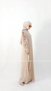 Andinicollection Abaya Kaftan Ceruti Crinkle Polos Hitam Wanita Muslim