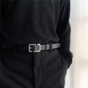 Goodhopes 3.0CM Mens New Casual PU Leather Full Holes Belt Smart Pin Buckle Strap Belts Tali Pinggang Lelaki