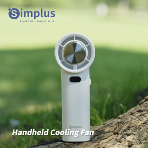 SimplusPink Handheld Mini Fan 10m/s Max Speed 100 Speed Levels Portable Rechargeable Fan Ice-Cooling Function