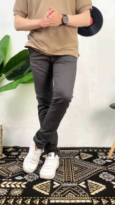 ZWECKOUT LABEL - Chino Pants /  Celana Chino Pria Panjang Slim fit Dark Grey