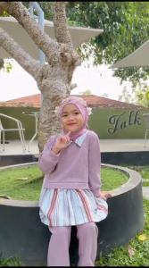 Bella OneSet by babyara Motif Bunga Floral | Setelan Celana Anak Muslim | Outfit Muslim Anak Perempuan | Setelan Anak Kekinian
