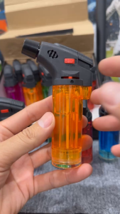 Bật Lửa Khò quẹt khò gas mã BL8915 kiểu dáng đẹp chất liệu nhựa trong cao cấp tia lửa xanh độ bền cao có thể bơm Gas khi hết