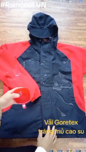 Áo đi mưa GoreTex thời trang áo mưa lẻ 2 lớp cao cấp tráng mủ cao su chống thấm tuyệt đối kiêm áo đi phượt đường dài