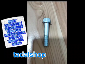 1 pcs baut bold pegangan knalpot Vario 110, Scoopy, Genio 10 x 45 tahanan knalpot (HARGA 1PCS)