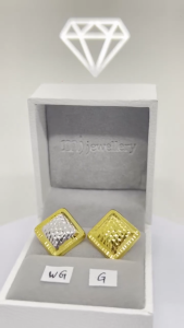MJ Jewellery Gold Biscuit Earrings S105  375 Gold & 916 Gold