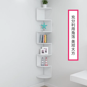 ชั้นวางติดผนัง แบบเข้ามุม 5 ชั้น สไตล์มินิมอล แข็งแรง ทนทาน ชั้นวางอเนกประสงค์