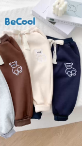 Quần nỉ bông cho bé trai thêu chữ cái cực xinh Quần dài thu đông cho bé chất nỉ bông cao cấp size từ 7-28kg - SUMO KIDS