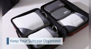 【MALAY STOCK】Compression Packing Cubes Set 4pcsTravel Storage Bag Portable Luggage Suitcase Organizer Extensible Packing