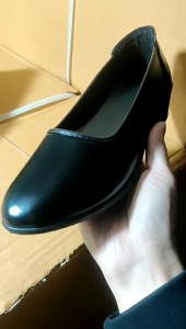 Elegant Black Faux Leather Square Toe Low Wedge Flats for Women