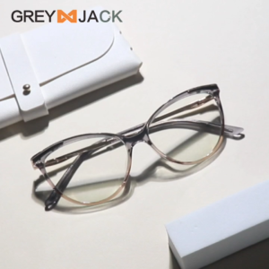 Grey Jack Kacamata Antiradiasi Blueray Bentuk Cat Eye Bahan Metal Fashion Wanita Korea Trandy 601