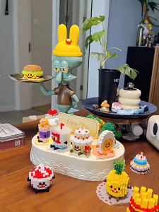 บล็อกตัวต่อ ขนาดเล็ก (Nanoblock) ชุดHappy Food ของเล่นเสริมพัฒนาการ ช่วยฝึกสมาธิ V82 พร้อมส่งจากไทย