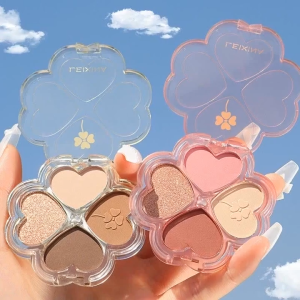 Leixina Eyeshadow 4 Warna Nude Eyeshadow Glitter Matte Eyeshadow Palette Eyeshadow Mini Eye Shadow Glitter Mini Eyeshadow Murah Korean Eyeshadow Clover Eyeshadow Palette