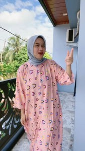 Daster Tangan 3/4 Risleting Depan Motif Kekinian Terbaru Panjang Semata Kaki
