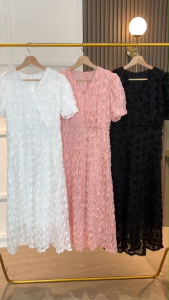 D11830 Rose Buds V Neck Premium Dress