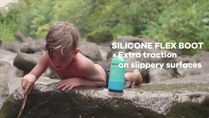 Water Bottle Kids 12oz Vacuum Flask Wide Mouth  Straw Cover Handle Insulation Hot and Cold