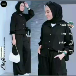Setelan Cargo Crinkcle Wanita Dewasa & Oneset Panjang Polos
