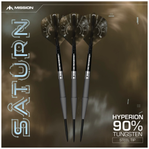 MISSION STEEL TIP DARTS - 22G/24G Saturn HYPERION 90% Tungsten Steel Dart Set (ARROW DART KELULI)