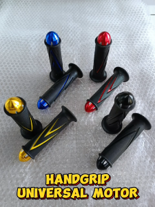 AGRAS HANDGRIP MOTOR KARET JALU ALMINI CNC HANDFAT UNIVERSAL MOTOR HITAM MERAH SILVER GOLD BIRU