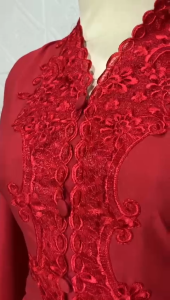 kebaya encim moderen bordir polos senada bahan katun mikro premium
