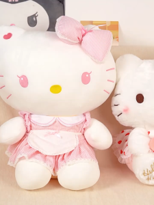 หมอนตุ๊กตานุ่ม รูปการ์ตูนคิตตี้ สีชมพู ขนาด 20 ซม. 40 ซม. สําหรับตกแต่งบ้าน